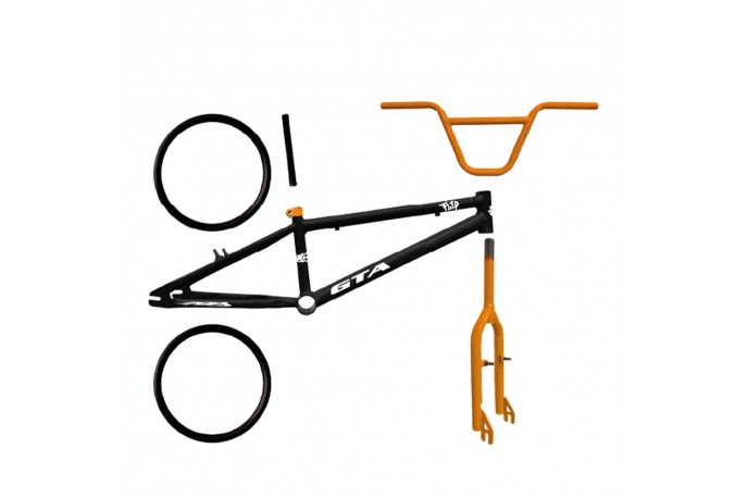 Kit BMX Flip Preto - Laranja - Pro-X