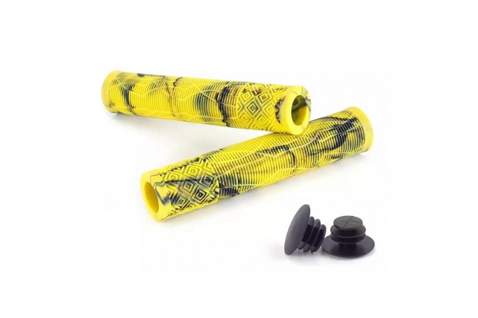 Manopla BMX3 160mm Amarelo / Preto -...