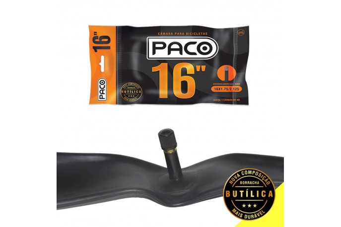 Câmara de ar 16 x 1.75/1.90 Válvula...