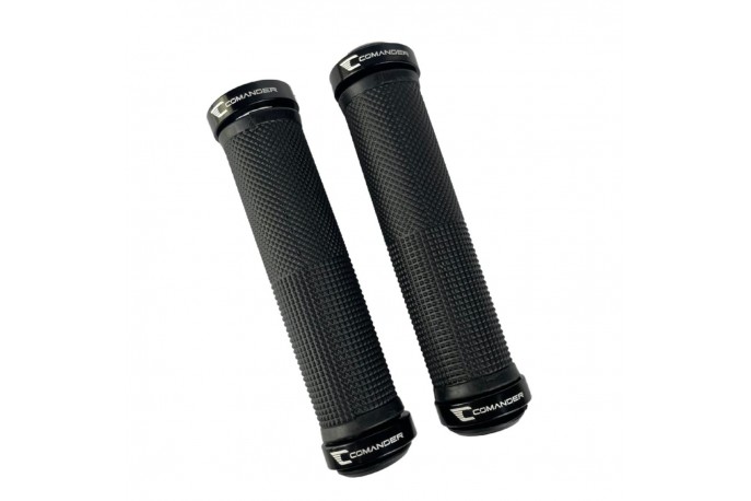 Manopla MTB Com Anel Alumínio Preta...