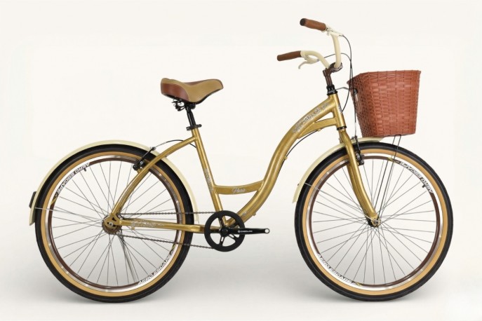 Bicicleta 26 Slim Paris Top 6V Ouro...
