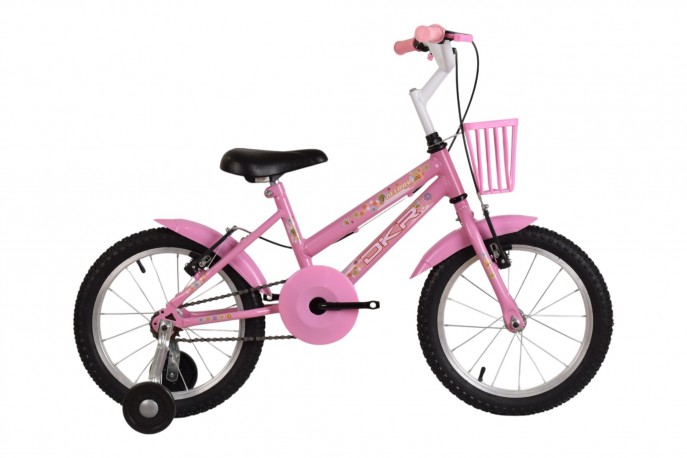 Bicicleta 16 Fem MTB Rosa com Rosa DKR