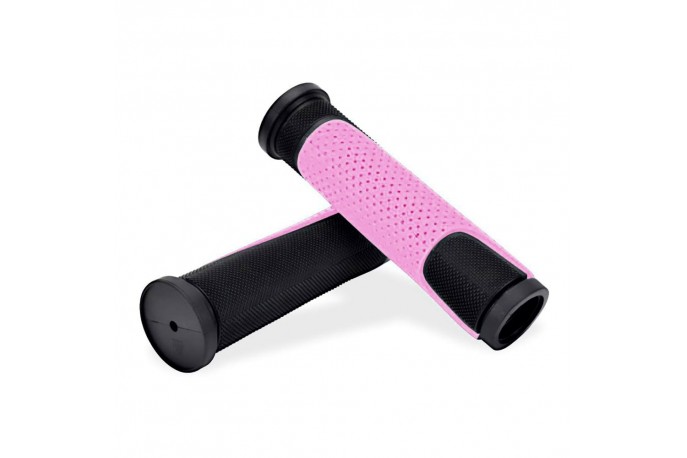 Manopla MTB Borracha TPR Preto/Rosa...