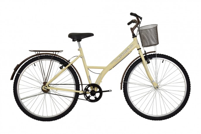 Bicicleta 26 Elegance Bege com Marrom...