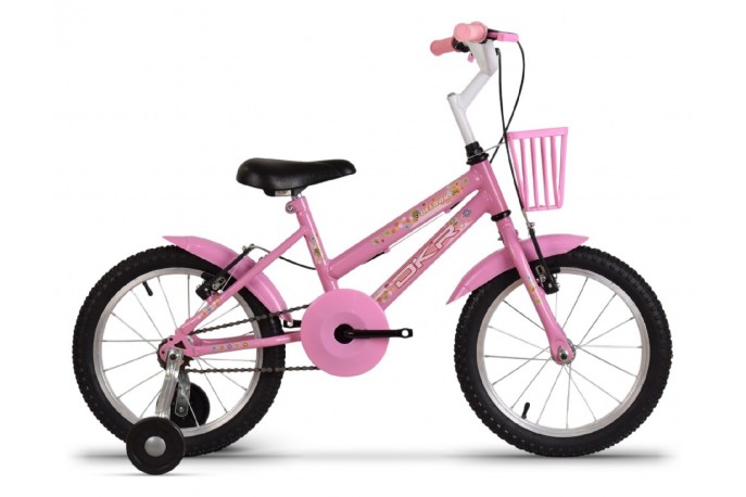 Bicicleta 16 Fem MTB Rosa com Rosa DKR